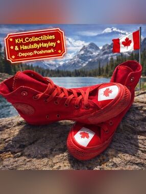 Converse Chuck Taylor All Star Red Canada Flag High Top Sneakers 4.5M 6.5W